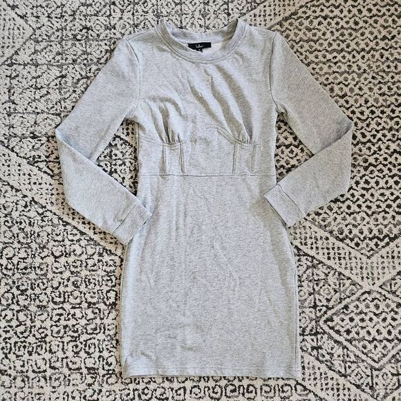 Lulus Grey Sweatshirt Bustier Dress Size Medium - Picture 1 of 6